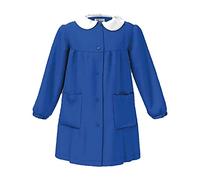 siggi Grembiule Scuola ELEMENTARE Bambino e Bambina Senza Ricamo in Cotone con Bottoni O Zip nei Colori Bianco E Bluette - Linea Happy School