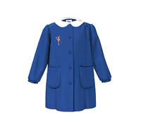 siggi Grembiule Scuola Linea Happy School - Elementare Bambina Colore Blu 4016 con Ricamo - Abbottonatura centrale, Colletto Bianco. Blu 105