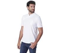 Siggi Group Giacca-Polo Uomo Fedro, Manica Corta, Tessuto Antibatterico Interno con Inserti Traspiranti (Bianco, M)