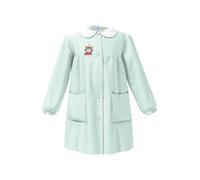 Siggi Group Grembiule Bambina Divisa Scuola dell'Infanzia, Colore Quadretto BIanco Verde, Ricamo Gattina
