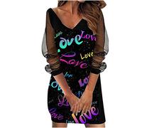 Siggi Group Vestido de moda para mujer, con cuello en V, manga larga, casual, diseño de retazos de mariposa, vestido de falda midi, regalos para el, Púrpura