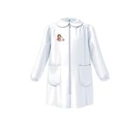 Siggi Happy School Grembiule Asilo 33GR4177 Con Zip Bambina Happy (Bianco, 6 anni)