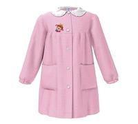 siggi Happy School Grembiule Asilo Bambina 33gr4173 Ricamo Bimba Farfalle Bottoni (Bianco/Rosa, 3 anni 98 CM)