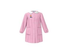 Siggi Happy School Grembiule Asilo Bambina Con Bottoni Disegno Bimba Sullo Scooter, 33GR4027, Bianco Rosa (Bianco Rosa, 5 Anni 110 cm)