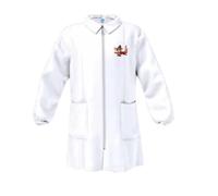 Siggi Happy School Grembiule Asilo Bambino Bianco Con Zip, 33GR4305, Topino su Skate (Bianco, 2 Anni)