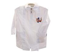 Siggi Happy School Grembiule Asilo Bambino Bianco Con Zip, 33GR4305, Topino su Skate (Bianco, 7 Anni)