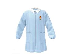 Siggi Happy School Grembiule Asilo Bambino Con Zip 33GR4192 Rapper (Bianco/Azzurro, 7 anni)