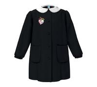 Siggi Happy School Grembiule Bambina Divisa Scuola Primaria Ricamo Bouquet of Love, Colore Nero, Chiusura a Bottone ad Asola (13 anni - 100-158 cm)