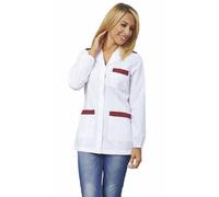 Siggi Horeca Casacca Donna Elettra,Donna,Bianco/Bordeaux,XXL