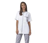 Siggi Horeca Casacca Donna Ellie,Donna,Bianco/Grigio,XXL