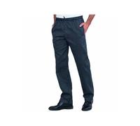 SiGGi Horeca Pantalone Cucina Unisex Gessato Nero, Coulisse (L)