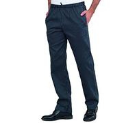 SiGGi Horeca Pantalone Cucina Unisex Gessato Nero, Coulisse (M)