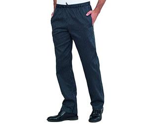 SiGGi Horeca Pantalone Cucina Unisex Gessato Nero, Coulisse (M)