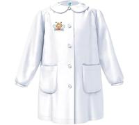 SIggy Happy School Grembiule Asilo Bambina 33GR4174 Ape Hello Bottoni (Bianco, 8 anni)