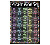 Sight Words Poster - First 100 High Frequency Words, Laminated Educational Chart for Preschool, Kindergarten, Homeschool, Classroom Decor (Framed,12x18inch(30x45cm))