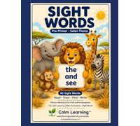 Sight Words Pre-Primer: Safari Theme Phonics Workbook for PreK and Kindergarten, Read Trace Find and Write the 40 Dolch Pre-Primer Words, Ages 3 to 6