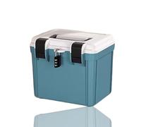 Sightday Scatola portaoggetti chiudibile a chiave, per medicinali, con manico, per cellulare, serratura a combinazione per cucina, casa, scuola, frigorifero, ufficio, documenti, viaggi (blu, 21,5 x 16