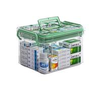 Sightday Scatola portaoggetti per medicinali, scatola portaoggetti per medicine domestiche, scatola di primo soccorso, scatola multi griglia per medicinali, portatile con coperchio, armadietto per