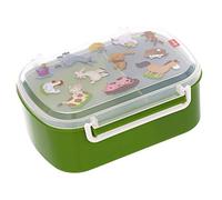 Sigikid 25132 - Contenitore per il pranzo e la merenda con pecore, senza BPA, per bambine e bambini, consigliato a partire dai 2 anni, colore: verde