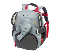 SIGIKID 25256 - Zaino per bambini con elefante, resistente, leggero, adatto ai bambini, per kita, presepe, gite, tempo libero, per bambini dai 2 ai 5 anni, grigio/elefante 29 x 26 x 13 cm, 5,2 l