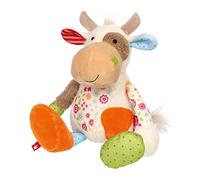 Sigikid 42839 - Peluche a forma di mucca patchwork Sweety per giocare e coccolare in morbido mix di materiali per neonati e bambini, ragazzi e ragazze da 0 mesi a 8 anni, multicolore/mucca 30 cm