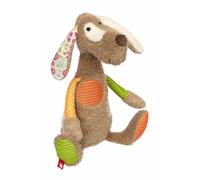 Sigikid 42845 - Peluche a forma di cane patchwork Sweety per giocare e coccolare in morbido mix di materiali per neonati e bambini, ragazzi e ragazze da 0 mesi a 8 anni, multicolore/cane 32 cm