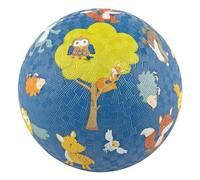 Sigikid 43086 - Palla di gomma con animali della foresta, 17 cm, blu scuro/foresta