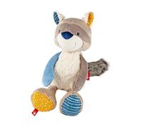 Sigikid 43289 - Peluche a forma di procione patchwork Sweety, peluche, peluche, morbido, fantastiche combinazioni di colori, a partire dai 3 mesi in su