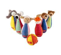 Sigikid 49520 - Gioco di birilli con 6 figure di animali, Multicolore