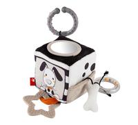 sigikid Dadi attivi Dalmata, Dotson, giocattolo per bambini con contrasto in bianco e nero, giocattolo per abilità motorie, con sonaglio, specchio, pellicola scoppiettante, elemento regalo per bambini