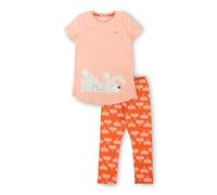 Sigikid Pyjama für Jungen und Mädchen Set di Pigiama, Rosa/Rosso/Pantaloni Lunghi, 110 Unisex-Bambini e Ragazzi
