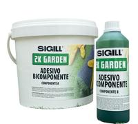 SIGILL Adesivo Epossi-Poliuretanico Bicomponente 2K Garden Incollaggio Fissaggio Posa Bande Giunzione Prati Sintetici