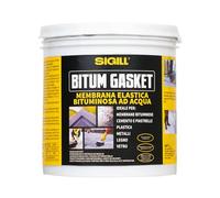 Sigill - Bitum Gasket Membrana Elastica, Barattolo da 1 kg, Guaina Liquida Impermeabilizzante in Emulsione Acquosa, Per Coperture, Balconi, Terrazze e Posa Pannelli, Piastrellabile e Senza Solventi