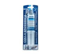 SIGILL, Colla Epossidica, Adesivo Epossidico Bicomponente B) Super Resistente fino a -40°C e +80°C, Resistente ad Acqua e Agenti Chimici, Trasparente e Rapido, Siringa da 25 ml B)
