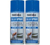 SIGILL, Colla Spray, Adesivo di Contatto Spray Universale e Particolarmente Indicato per l'Incollaggio di Materiali Plastici, Cartacei, Facile da Applicare, per Superfici Rigide e Flessibili, 400 ml