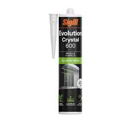 SIGILL, Evolution Crystal 600, Adesivo e Sigillante Ibrido Cristallino, Per Sigillature e Incollaggi Invisibili, Aderisce anche su Superfici Bagnate e Garantisce la Massima Tenuta, Cartuccia da 290 ml