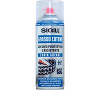 SIGILL, Grasso Catene, Speciale Adesivo, Penetra e Lubrifica Efficacemente le Superfici Trattate, Ideale per Catene di Trasmissione, Biciclette e Ingranaggi, Made in Italy, Bombola da 400 ml