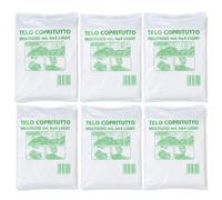 SIGILL Kit 6 Teli Copritutto in Polietilene Trasparente 4x4 metri
