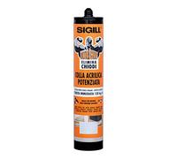 SIGILL, Ultra Grip Elimina Chiodi, Colla di Montaggio Potenziata per L'incollaggio Senza Utilizzo di Chiodi o Viti, Effetto Ventosa con Presa Iniziale 130 kg, Senza Solventi, Made in Italy, 300 ml