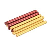 Sigilla Cera Bastoni Colla Pistola Sigillo Rotondo Vino Rosso e Oro 10pz