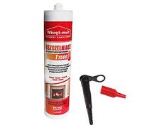 Sigillante 1500 °C, 310 ml, resistente al calore, resistente alle temperature, in silicone, resistente al calore, resistente al calore, ignifugo, nero, ad alta temperatura, per camino, per