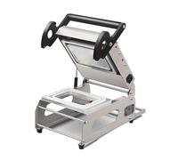 Sigillante a pressione manuale per contenitori alimentari, sigillante semiautomatico per vassoi di carne, ottiene 7-8 guarnizioni al minuto per scatole da asporto con carne, pesce, pasti preparati e