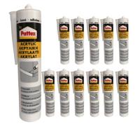 Sigillante acrilico bianco, 310 ml, per fughe e attacchi a parete su finestre, porte, scale, interni ed esterni, verniciabile (12 x 310 ml)