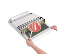 Sigillante elettrico a pellicola trasparente da 300 W, involucro in acciaio inossidabile con taglio ad alta temperatura per supermercati, negozi di frutta, mercati ittici e uso domestico