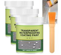 Sigillante impermeabile trasparente e rivestimento per la riparazione di perdite, vernice impermeabilizzante trasparente, agente impermeabilizzante invisibile trasparente a base d'acqua (3 pezzi)