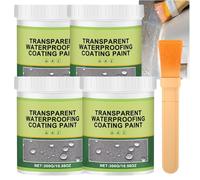 Sigillante impermeabile trasparente e rivestimento per la riparazione di perdite, vernice impermeabilizzante trasparente, agente impermeabilizzante invisibile trasparente a base d'acqua (4 pezzi)