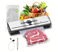 Sigillante per vuoto alimentare, a doppia tenuta, a secco umido, design compatto con display a LED, 8 in 1, in acciaio inox