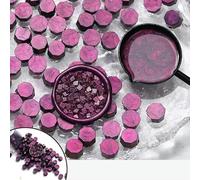 sigillare perline di cera, 100 pezzi di particelle di cera ottagonale timbro perline di ceralacca sigillo cera fai da te scrapbooking invito di nozze carta decorazione artigianato(Condensate purple)
