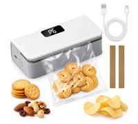 Sigillatore per Mini Sacchetti,Larghezza 95mm,6 Livelli,100-300 Sigillature | Macchina Sigillatrice Ricaricabile, Sigilla Sacchetti Alimentari, Taglierina Nascosta, Per Cucina o Campeggio