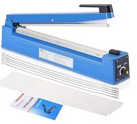Sigillatrice a caldo a impulsi, manuale, per sacchetti di plastica, sacchetti in PE e PP, con impugnatura extra per sostituire l'elemento (400 mm, blu)